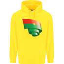 Curled Burkina Faso Flag Day Football Childrens Kids Hoodie Yellow