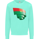 Curled Burkina Faso Flag Day Football Kids Sweatshirt Jumper Peppermint