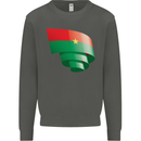 Curled Burkina Faso Flag Day Football Kids Sweatshirt Jumper Storm Grey