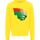 Curled Burkina Faso Flag Day Football Kids Sweatshirt Jumper Yellow