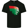 Curled Burkina Faso Flag Day Football Kids T-Shirt Childrens Black