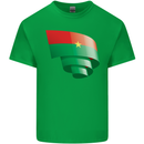 Curled Burkina Faso Flag Day Football Kids T-Shirt Childrens Irish Green