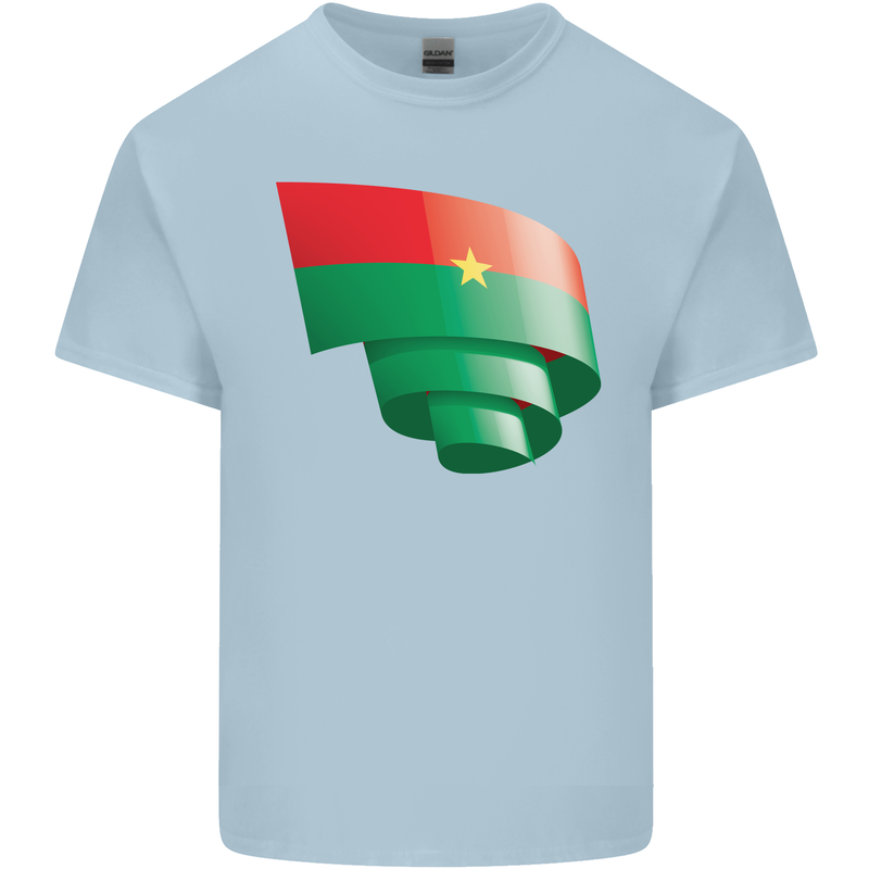 Curled Burkina Faso Flag Day Football Kids T-Shirt Childrens Light Blue