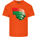 Curled Burkina Faso Flag Day Football Kids T-Shirt Childrens Orange