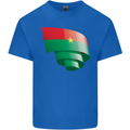 Curled Burkina Faso Flag Day Football Kids T-Shirt Childrens Royal Blue