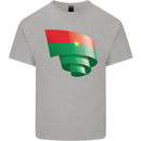 Curled Burkina Faso Flag Day Football Kids T-Shirt Childrens Sports Grey