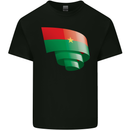 Curled Burkina Faso Flag Day Football Mens Cotton T-Shirt Tee Top Black