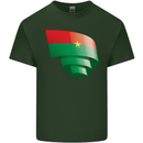 Curled Burkina Faso Flag Day Football Mens Cotton T-Shirt Tee Top Forest Green