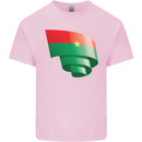 Curled Burkina Faso Flag Day Football Mens Cotton T-Shirt Tee Top Light Pink