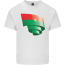 Curled Burkina Faso Flag Day Football Mens Cotton T-Shirt Tee Top White