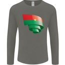 Curled Burkina Faso Flag Day Football Mens Long Sleeve T-Shirt Charcoal