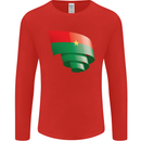 Curled Burkina Faso Flag Day Football Mens Long Sleeve T-Shirt Red