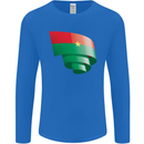 Curled Burkina Faso Flag Day Football Mens Long Sleeve T-Shirt Royal Blue
