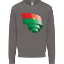 Curled Burkina Faso Flag Day Football Mens Sweatshirt Jumper Charcoal