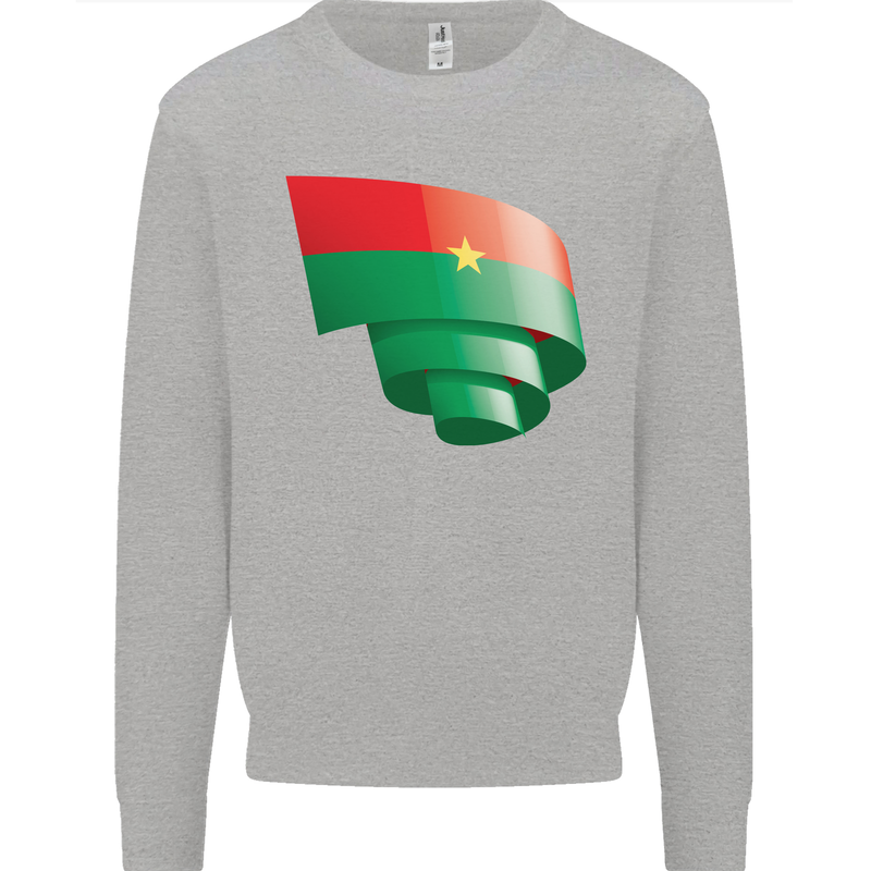 Curled Burkina Faso Flag Day Football Mens Sweatshirt Jumper Sports Grey