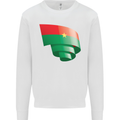 Curled Burkina Faso Flag Day Football Mens Sweatshirt Jumper White