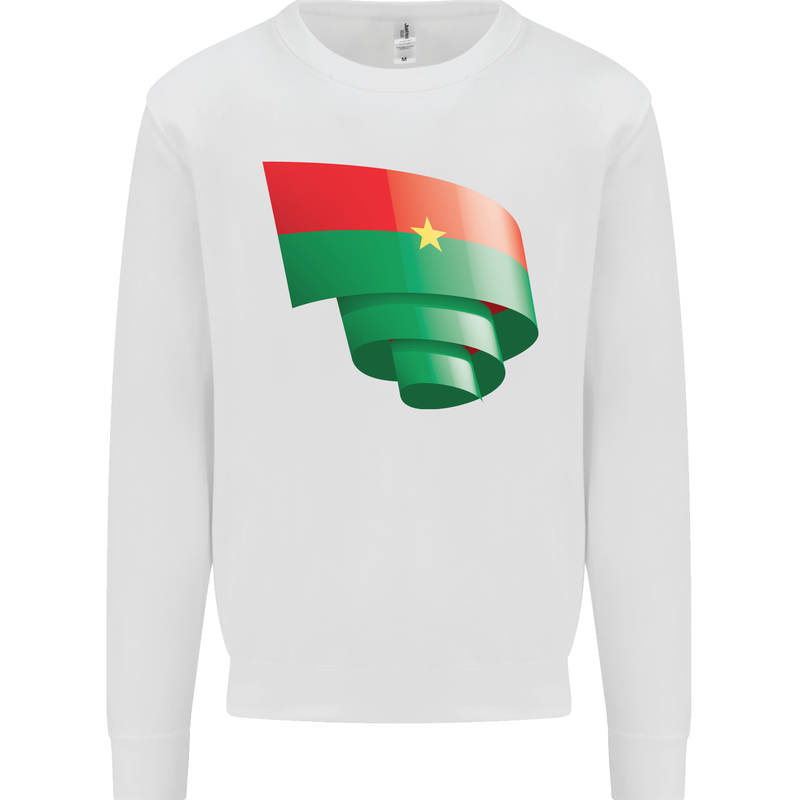 Curled Burkina Faso Flag Day Football Mens Sweatshirt Jumper White