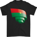 Curled Burkina Faso Flag Day Football Mens T-Shirt 100% Cotton Black