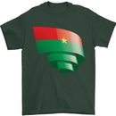 Curled Burkina Faso Flag Day Football Mens T-Shirt 100% Cotton Forest Green
