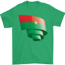 Curled Burkina Faso Flag Day Football Mens T-Shirt 100% Cotton Irish Green