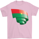 Curled Burkina Faso Flag Day Football Mens T-Shirt 100% Cotton Light Pink