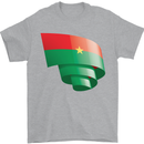 Curled Burkina Faso Flag Day Football Mens T-Shirt 100% Cotton Sports Grey