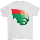 Curled Burkina Faso Flag Day Football Mens T-Shirt 100% Cotton White