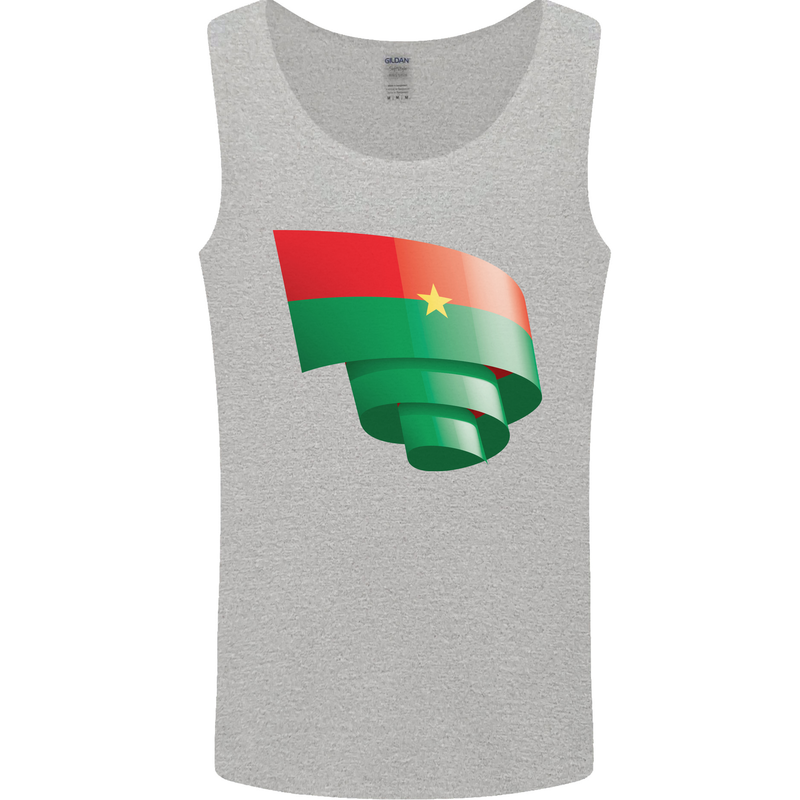 Curled Burkina Faso Flag Day Football Mens Vest Tank Top Sports Grey