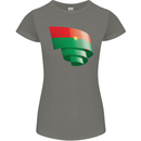Curled Burkina Faso Flag Day Football Womens Petite Cut T-Shirt Charcoal