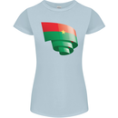 Curled Burkina Faso Flag Day Football Womens Petite Cut T-Shirt Light Blue