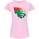 Curled Burkina Faso Flag Day Football Womens Petite Cut T-Shirt Light Pink