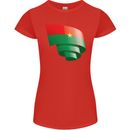 Curled Burkina Faso Flag Day Football Womens Petite Cut T-Shirt Red