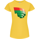 Curled Burkina Faso Flag Day Football Womens Petite Cut T-Shirt Yellow