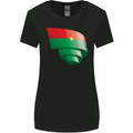 Curled Burkina Faso Flag Day Football Womens Wider Cut T-Shirt Black