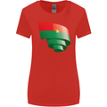 Curled Burkina Faso Flag Day Football Womens Wider Cut T-Shirt Red