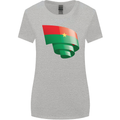 Curled Burkina Faso Flag Day Football Womens Wider Cut T-Shirt Sports Grey