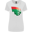 Curled Burkina Faso Flag Day Football Womens Wider Cut T-Shirt White