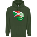 Curled Burundi Flag Burundians Day Football Childrens Kids Hoodie Forest Green
