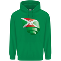 Curled Burundi Flag Burundians Day Football Childrens Kids Hoodie Irish Green