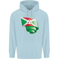 Curled Burundi Flag Burundians Day Football Childrens Kids Hoodie Light Blue