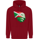 Curled Burundi Flag Burundians Day Football Childrens Kids Hoodie Red