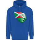 Curled Burundi Flag Burundians Day Football Childrens Kids Hoodie Royal Blue