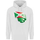 Curled Burundi Flag Burundians Day Football Childrens Kids Hoodie White