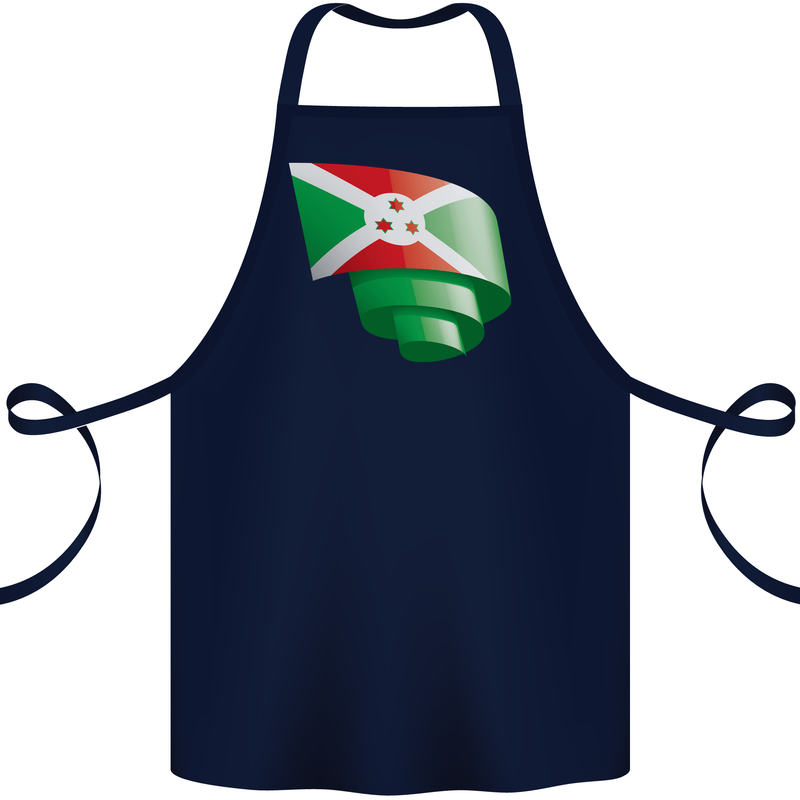 Curled Burundi Flag Burundians Day Football Cotton Apron 100% Organic Navy Blue