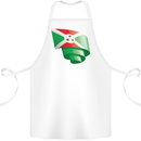 Curled Burundi Flag Burundians Day Football Cotton Apron 100% Organic White