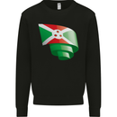 Curled Burundi Flag Burundians Day Football Kids Sweatshirt Jumper Black