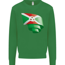 Curled Burundi Flag Burundians Day Football Kids Sweatshirt Jumper Irish Green
