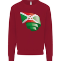 Curled Burundi Flag Burundians Day Football Kids Sweatshirt Jumper Red