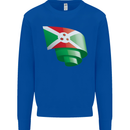 Curled Burundi Flag Burundians Day Football Kids Sweatshirt Jumper Royal Blue