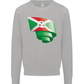 Curled Burundi Flag Burundians Day Football Kids Sweatshirt Jumper Sports Grey